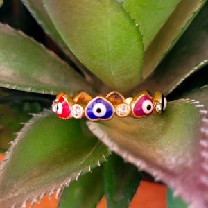 Multi-color evil eye (gold plated)